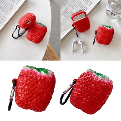 Strawberry Cute Case Soft Silicone Cartoon Protective Cover for Blueooth-compatible Earphone Charging Case Accessory