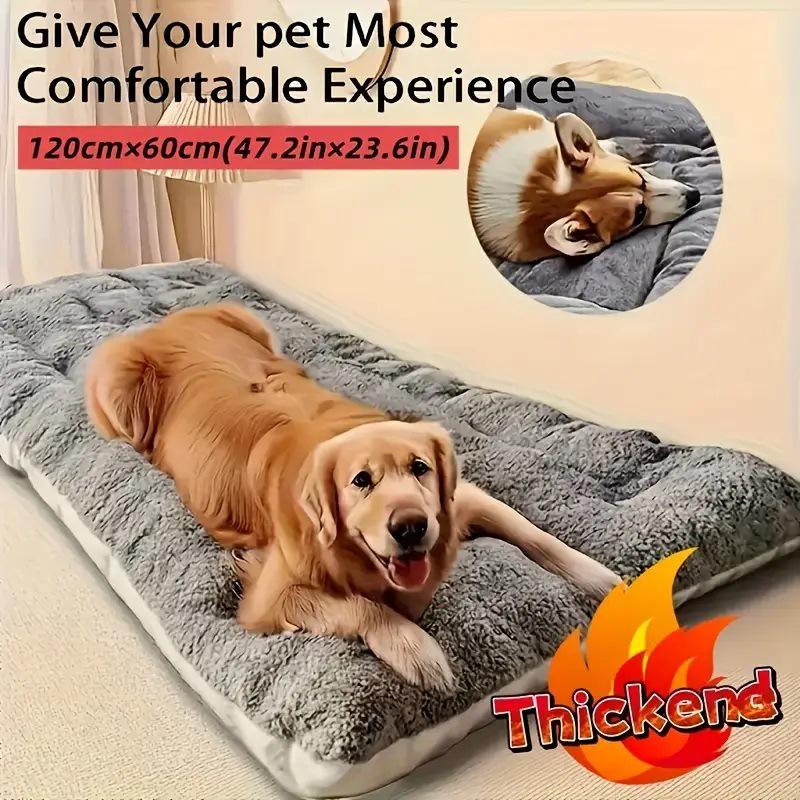 Winter Warm Velvet Thickened Large Dog Bed and House Mat
