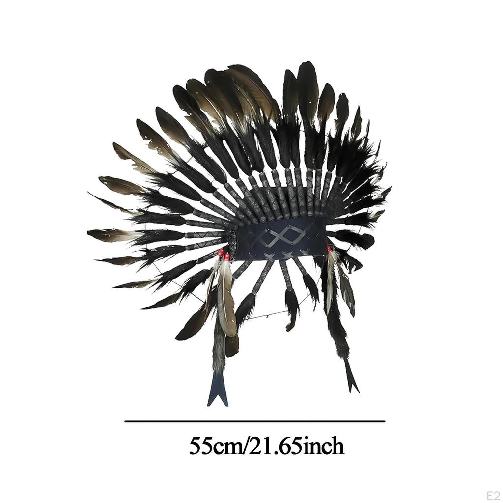 Indian Hat Hair Band Headpiece for Stage Performance Halloween Carnival Festival