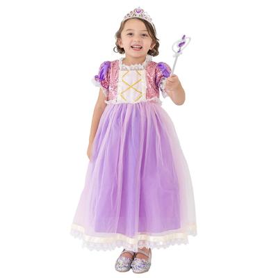 [monoii] Rapunzel Dress, Cosplay, Kids' Princess Costume, Halloween Costume for Girls (120cm, Type A) D208