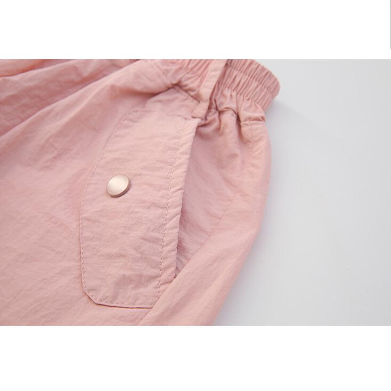 Mädchen Sommer Overalls 2024 Neue Atmungsaktive Kinder Hosen für Mittlere und Große Kinder Lose Sport Hosen Breite Bein Hosen