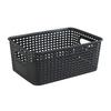 Aufbewahrungsbox mit Deckel, Imitations-Rattan-Geflecht, Schreibtisch-Organizer, Mehrzweck-Aufbewahrungskorb für Fernbedienungen, Kosmetikartikel und Snacks