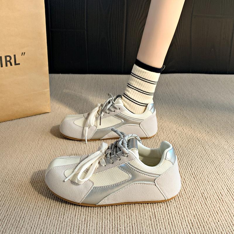 Niche Retro Yellow Women's Spring New Flat Bottom Inner Heightening Board Shoes Sports