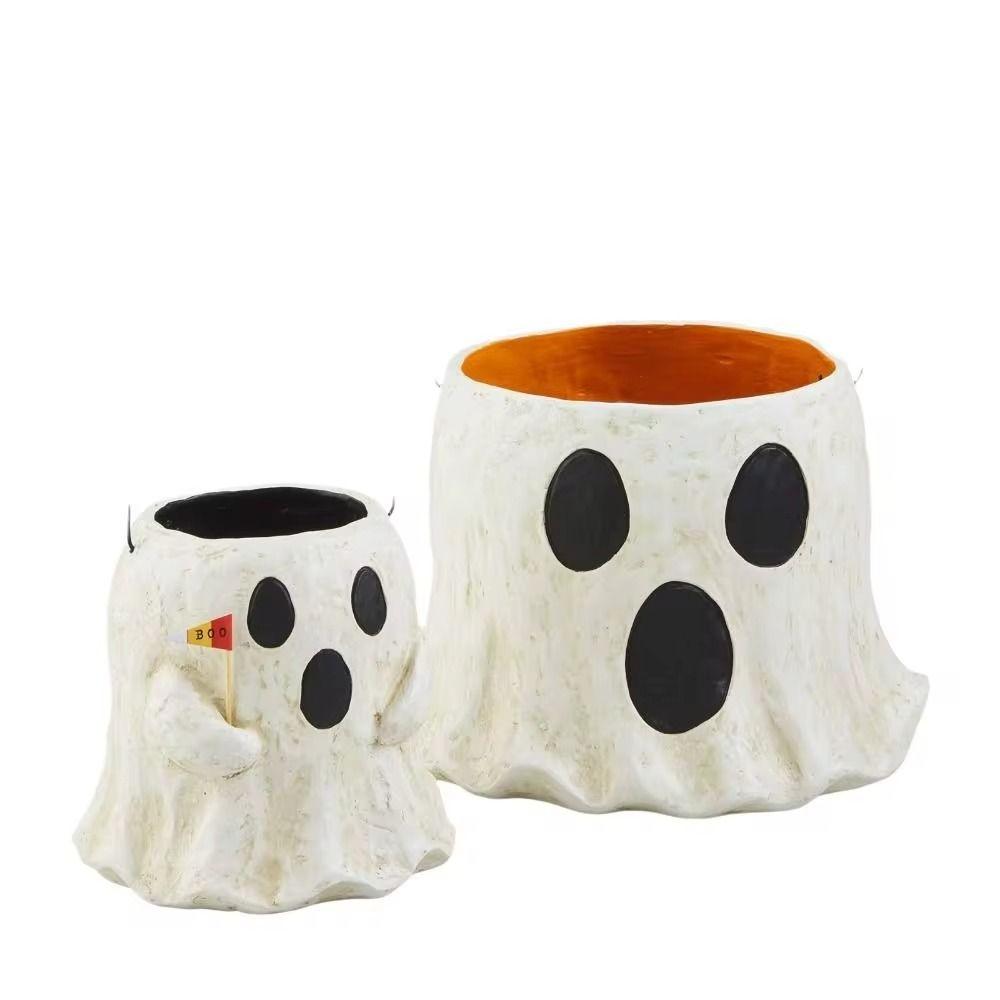 S M L Halloween Treat Buckets Candy Kettles Candy Bucket Ghost Treat Buckets  Halloween Decorations