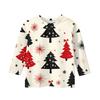 Christmas Day Print Tops For Youth Girls 5-16 Years Round Neck 3/4 Sleeves T-Shirts Trendy Tops Outfit Tees