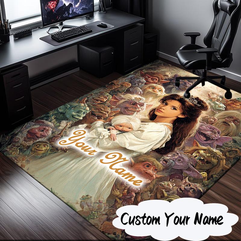 Custom Name Fantasy Labyrinth Adventure Carpet, Chair Rug,Area Rug for Office Bedroom living rooms bedroom, Doormat decor Christmas fan gifts