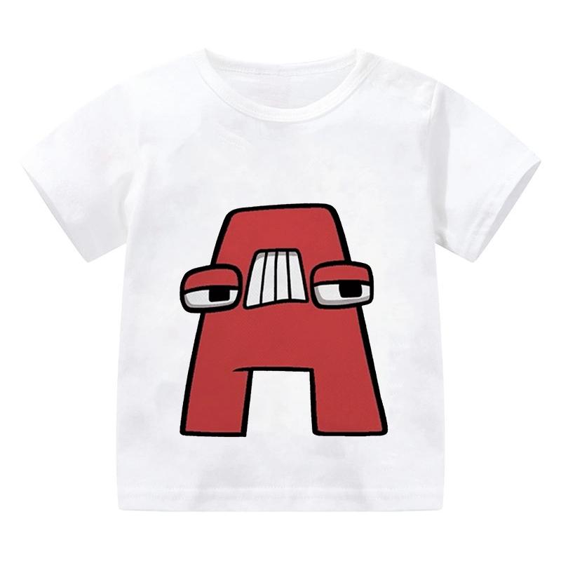 

Children Legend Fashion Letter Pattern T-Shirt Girls Summer Cartoon Casual Kids Anime Short Sleeve Boys Game Casual Tops 100cm