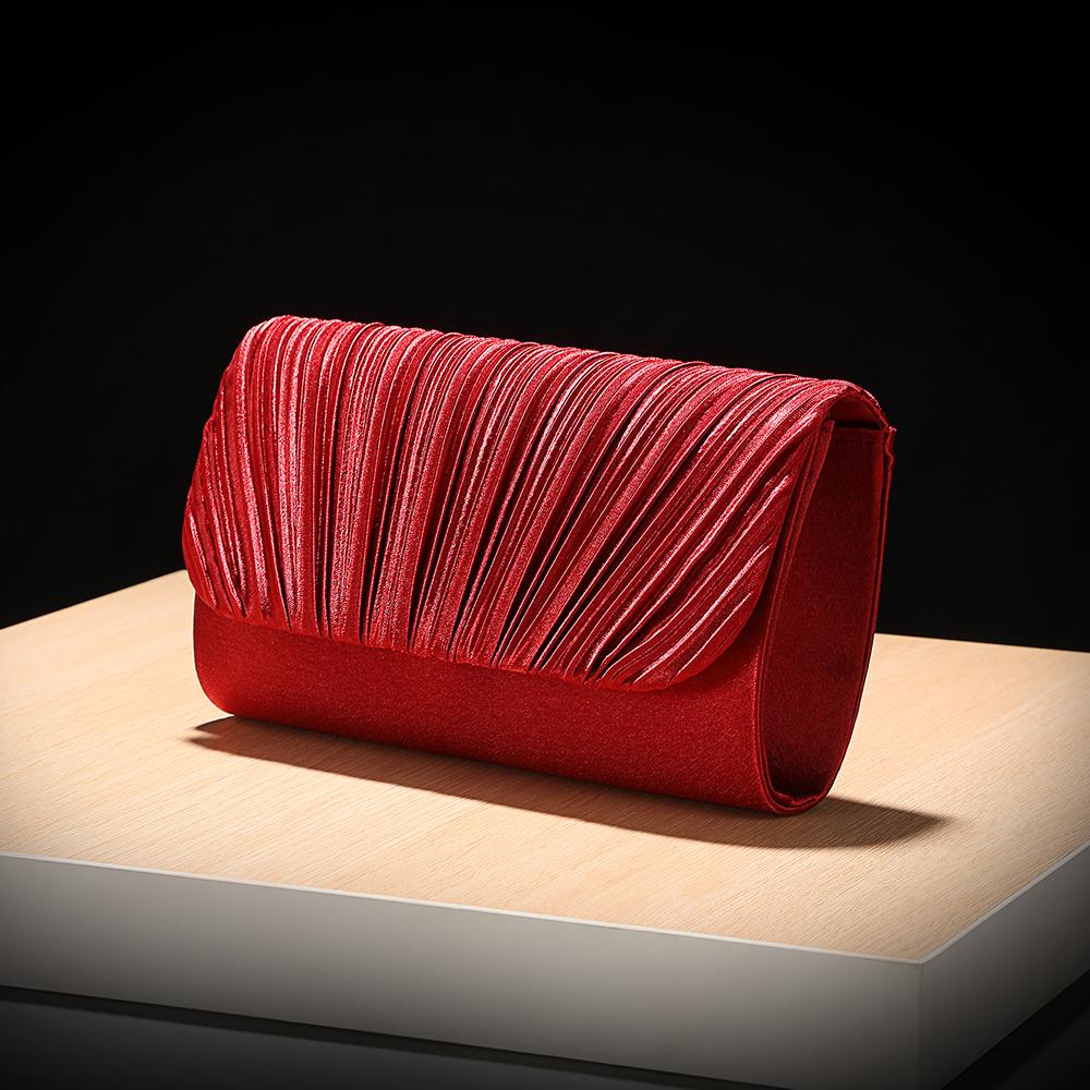 Pleated Evening Bag Ladyship Storage Bag Wedding Party Dress Clutch Bag Fashion Chain Satchel Bag