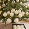 Assorted Colors Velvet Bow Baubles Striped Texture Charming Xmas Spheres  Room Decor