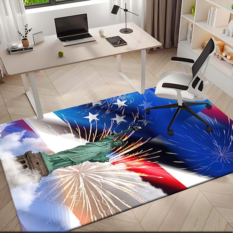 1pc Statue of Liberty, USA Carpet Rug for Living Room Bedroom Home Sofa Decoration,Kids Play Non-slip Floor Mat