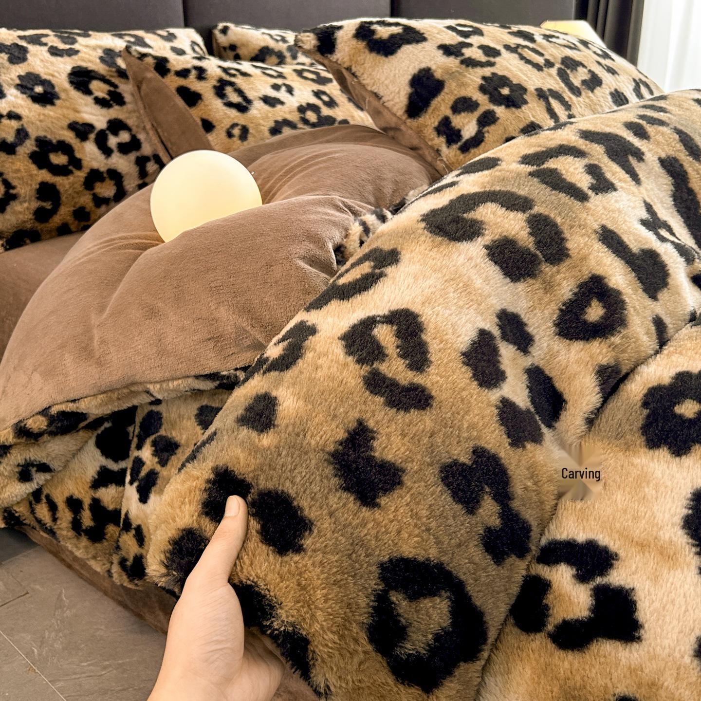 Luksusa reksa trušu kažokādas leoparda apdrukas