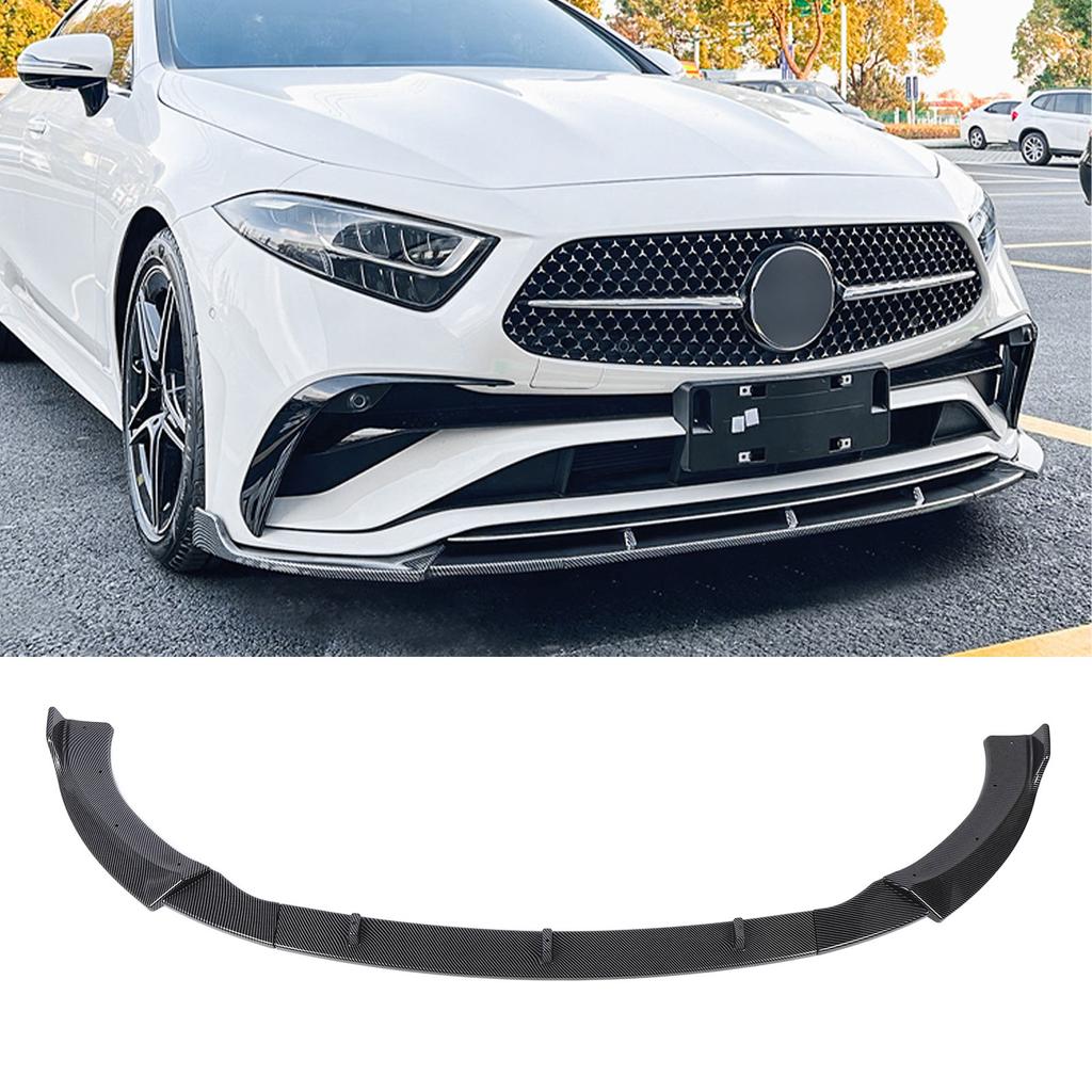 3 Parts Front Bumper Lip Spoiler Racing Look Enhanced   Seamless Fit for  -Class C257  -Line Facelift 2022+