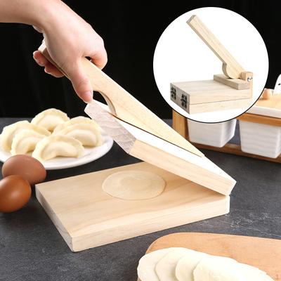 Handcrafted Wooden Dumpling Press - Kitchen Tool for Homemade Pastries