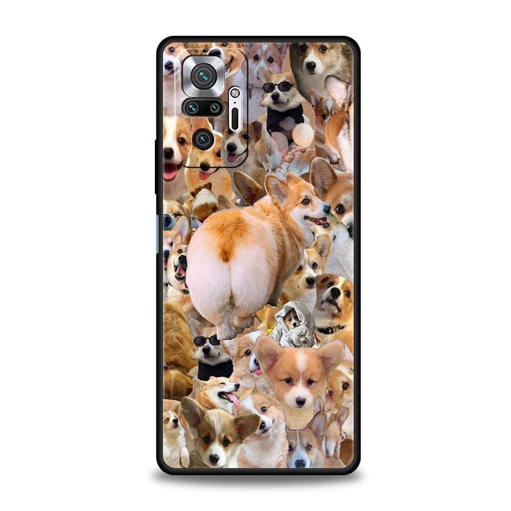 Cute Corgi Dog Phone Case Cover for Redmi 14C 10C Note 15 14 13 12 10 11 K40 Pro Plus 5G Shockproof Soft TPU Shell Fundas Capas