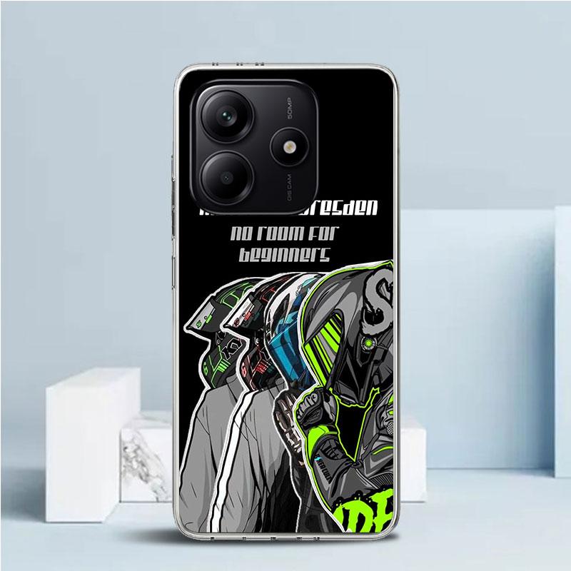 Motorcycle Rider Helmet Soft Cover for Xiaomi Redmi Note 15 14 13 12 Pro Plus Phone Case 14S 11S 11T 11E 10S 10 4G Pattern Shell