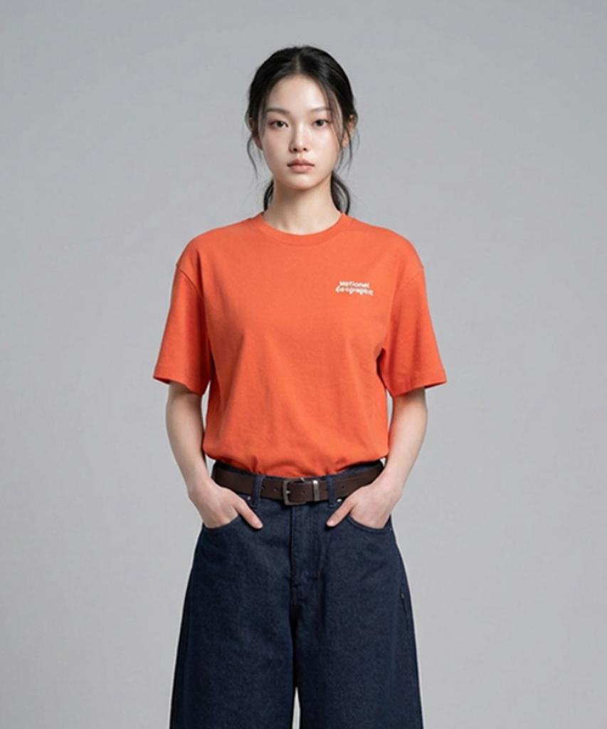 NATIONALGEOGRAPHIC N262Uts901 Sorona Cool Griffin Semi-Overfit Short Sleeve T-Shirt L/Orange