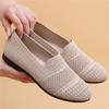 Women Slip On Casual Shoes Breathable Mesh Loafers Lightweight Wide Fit Flat Comfort Walking Shoes for Everyday Wear
