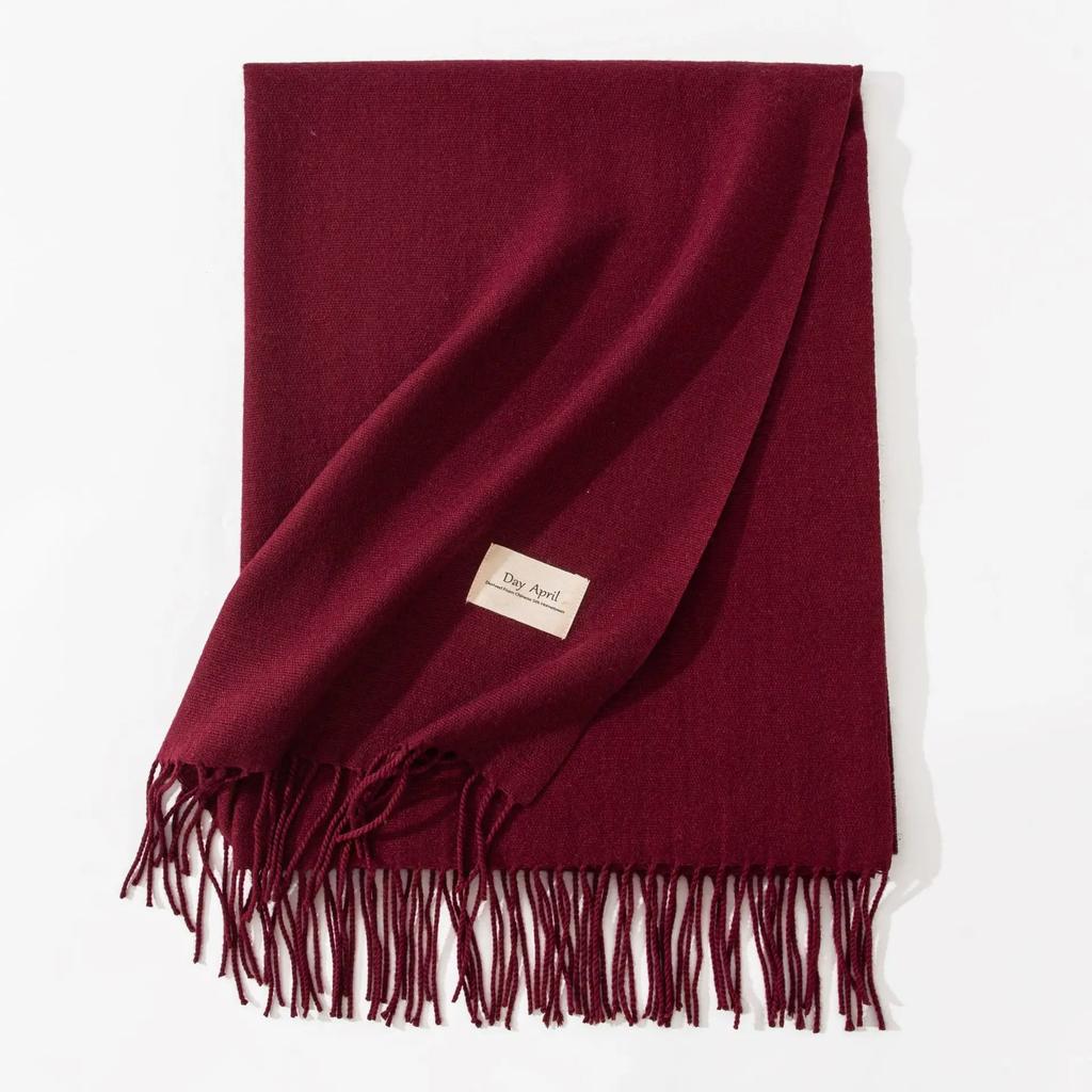 Winter Cashmere Scarves Women Warm Shawls Wraps Solid Colors Neckerchief Men Scarf Fashion Hijab Stoles Pashmina With Tassels