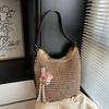 Large capacity woven straw bag women's summer new shoulder messenger bag seaside vacation wind beach bag