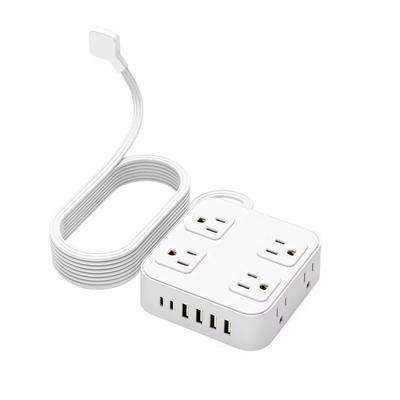 Flachstecker USB-Ports Steckdosenleiste 6 USB-Ports 8 AC-Steckdosen Unterstützt mehrere Geräte Verlängerer US-Standard-Steckdosenleiste Effizient