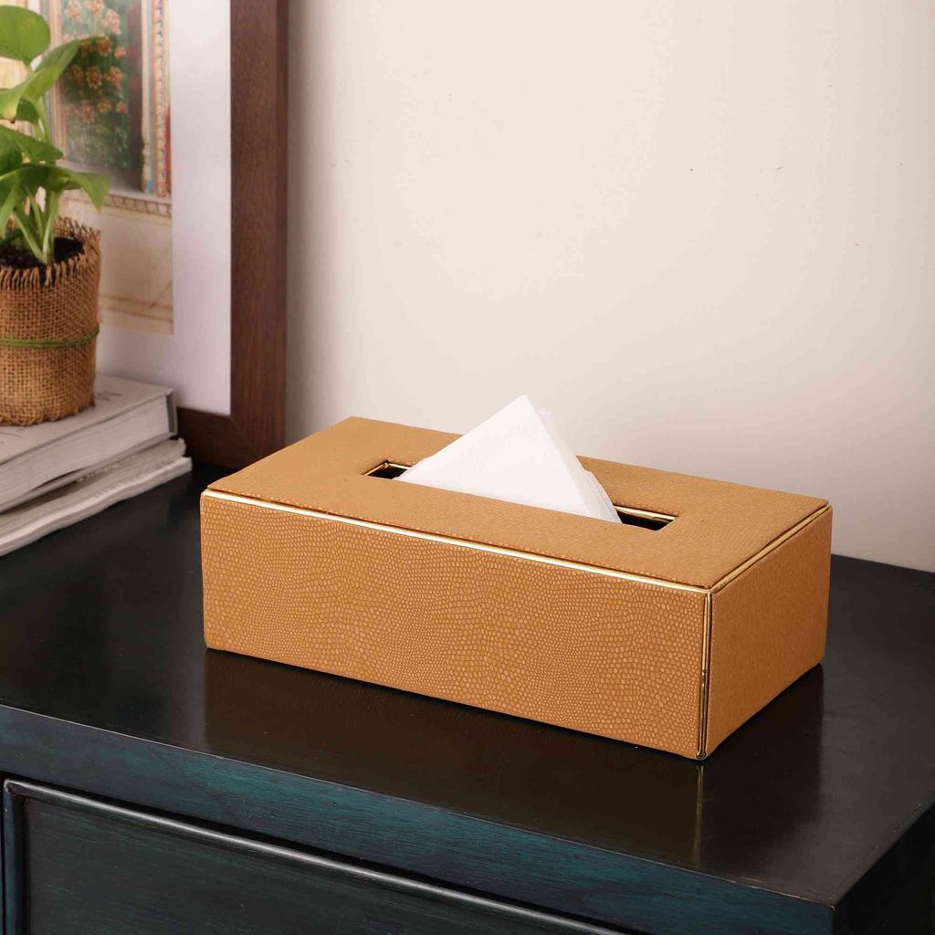 Leather napkin box | 26 x 14 x 8 cm