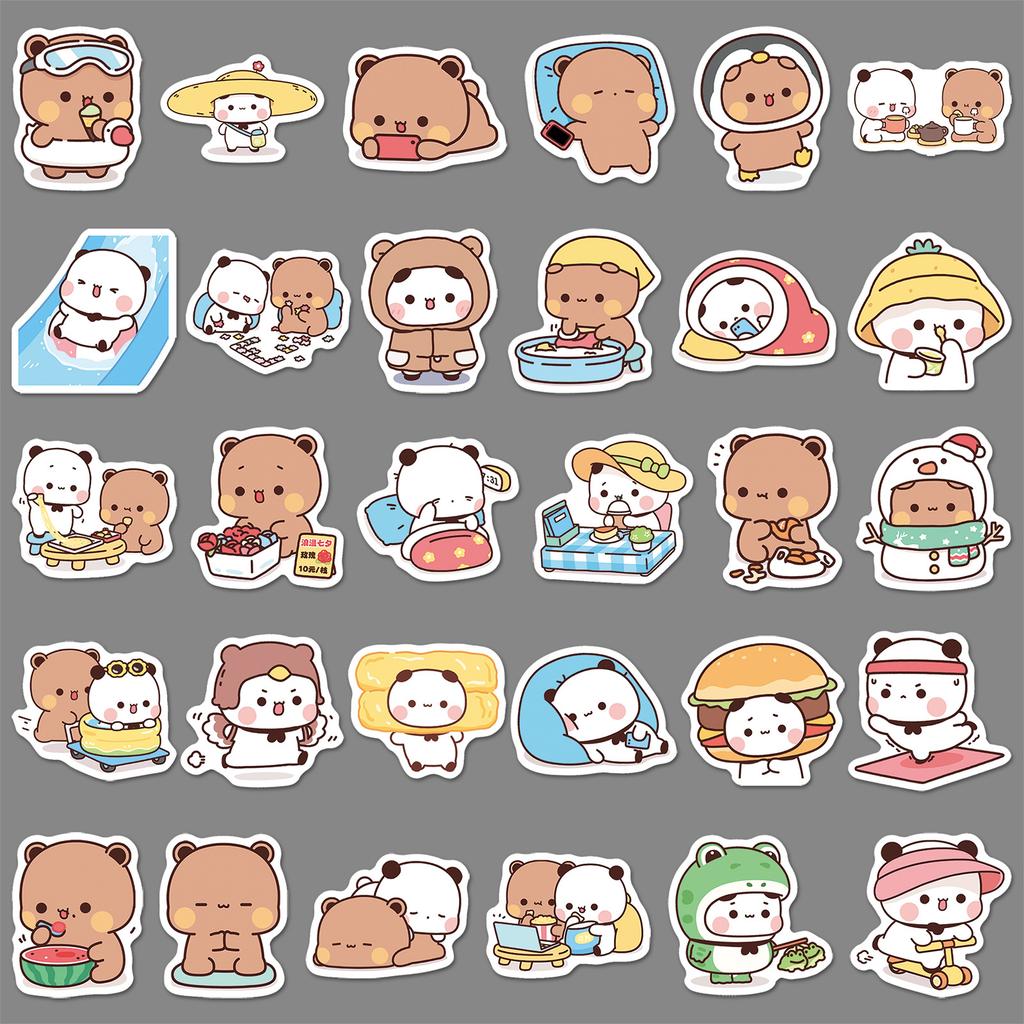 60 Pictures of One and Two Cloth Doodle Stickers Cartoon Cute Emoticon Pack Guka Decorative Mobile Phone Case Notebook Stickers
