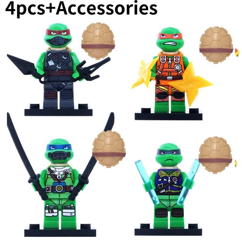 Ksz 723 Серия Ниндзя Пластиковые Строительные Блоки Мини Фигурки Для Творческой Игры И Веселья 4pcs