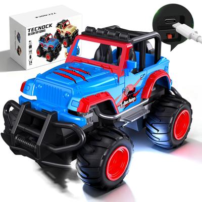 Tecnock RC Auto für Kinder, Mini RC Auto mit USB-C Direktladung, Spielzeugauto, Weihnachten, Geburtstagsgeschenk (blau)