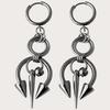 1pair Grunge Rock Stainless Steel Jewelry Chains Stitched Rivet Earrings for Women Fashion Goth Earrings Charms Punk Accessories