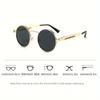1pc Vintage Punk Style Sunglasses Fashion Men Classic Round Gothic Metal Frame Sunglasses Driving Glasses