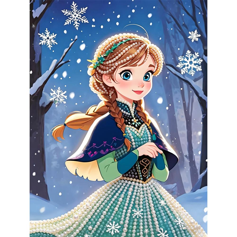 

Disney Pearl Art Frozens Anna 5D DIY Pearl Picture Craft Kit Ideal Gift for Adults Beginners | Creative Home Decor 30x40