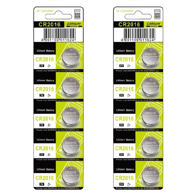 10/5PCS CR2016 Coin Cell Batteries User Friendly Stable Power Button Battery for Clocks Watch Gaming Controllers