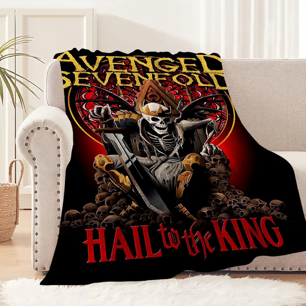 Blanket Flannel Warm Comfort Soft Avenged Sevenfold Plush Rock for Sofa Band Living Room Office Bedroom Travel