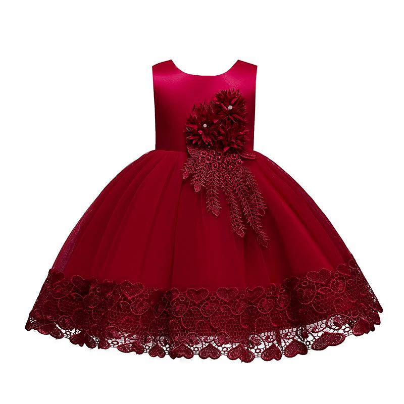 Robe de princesse formelle à manches longues pour enfants pour récital de piano, demoiselle d'honneur, fête ou anniversaire