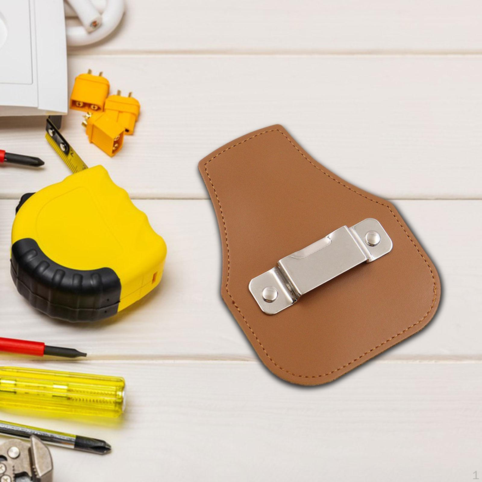 

Держатель для рулетки, держатель для измерения, ручная работа, искусственная кожа, зажим для ремня для инструментов для дома светло-коричневого