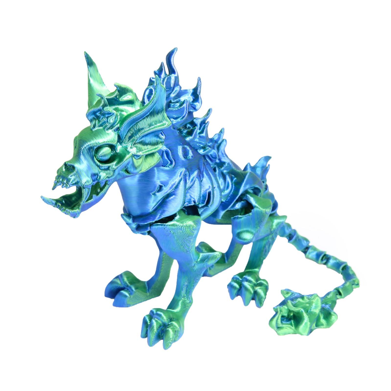 

3D-печатная шарнирная адская скелетная собака, креативная игрушка, декоративная модель для взрослых и детей One Size синий