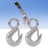2pcs 1.5 Tons Eye Slip Hook with Safety Latch Stainless Steel Marine Lifting Eye Hoist Hook