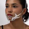 Punk Alien Decent Gothic Mask Nose Mechanical Irregular Metal Face Wearing  Holiday Party Decor