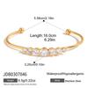 Youthway Round Heart Zircon Cuff Bracelet For Women Minimalist 18K Gold Plated Stainless Steel Open Bangle Fashion Jewelry Gift