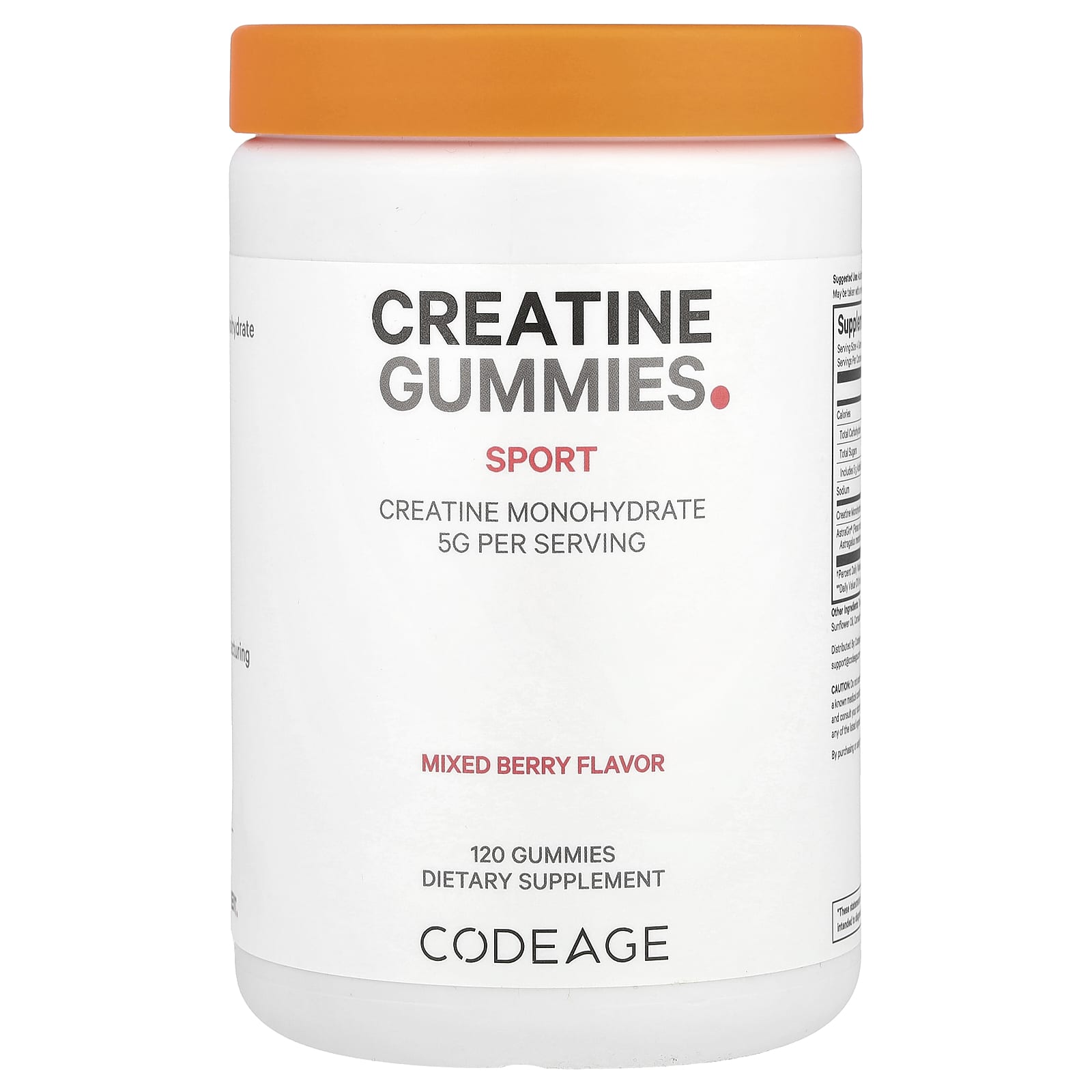 

Codeage, Sport, Creatine Gummies, Mixed Berry, 120 Gummies