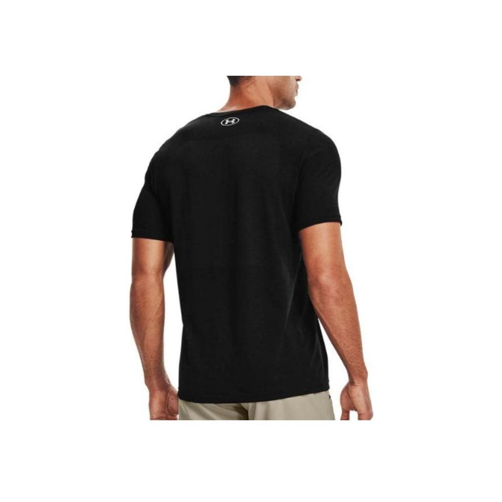 Under Armour Seamless Logo Print Quick-Dry Crew Neck Short Sleeve T-Shirt Men Tops Black 1361131-001