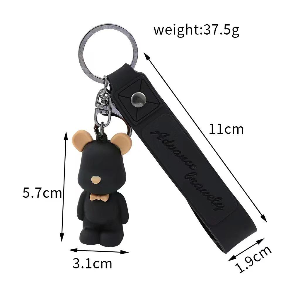 Nordic Cartoon Bear Keychain: Cute, Versatile Bow Tie Pendant for Bags and Cars