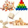 50Pcs Unfinished Blank Mini DIY Wooden Square Blocks 2cm Wood Solid Cubes for Wooden Craft Kids Toy Puzzle Making Material
