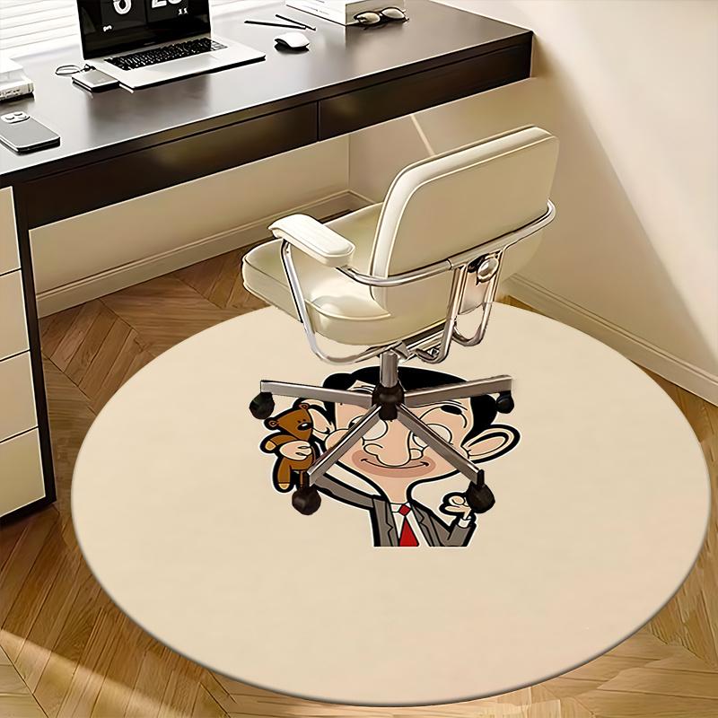 Mr. Bean Chair Mat - Round Carpet for Home Decor, Office Use, Living Room