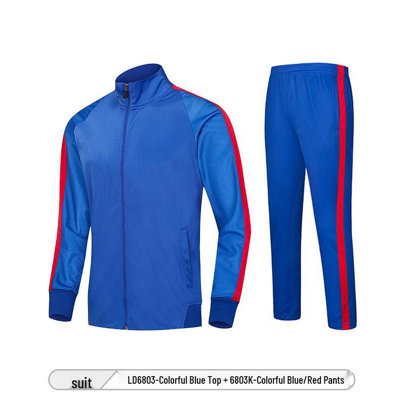 Kinder Herfst Winter Warm Voetbal Trainingspak - Jas met Lange Mouwen en Pluche Voering met Teamopdruk voor Jongens en Meisjes