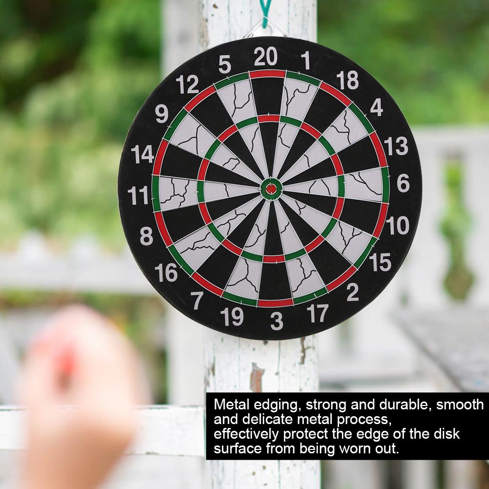 18in Doublefaced Flocking Dart Board Set Students Match Target Metal Pins Accessory