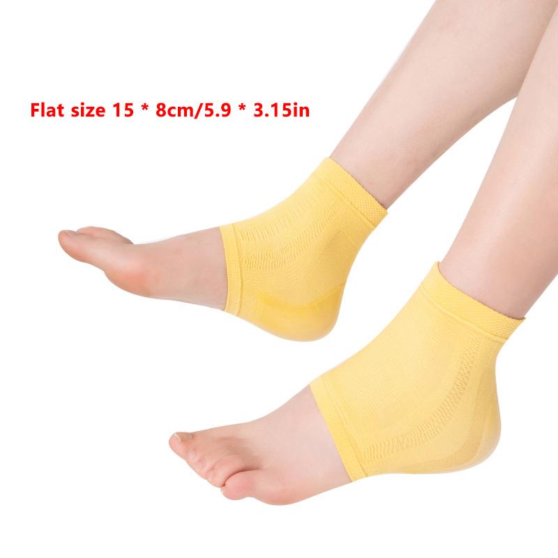 2 Stück Silikon Fersenschutzkappen Fersenstütze Fußpflegesocken Rissfeste und Feuchtigkeitsspendende Socken