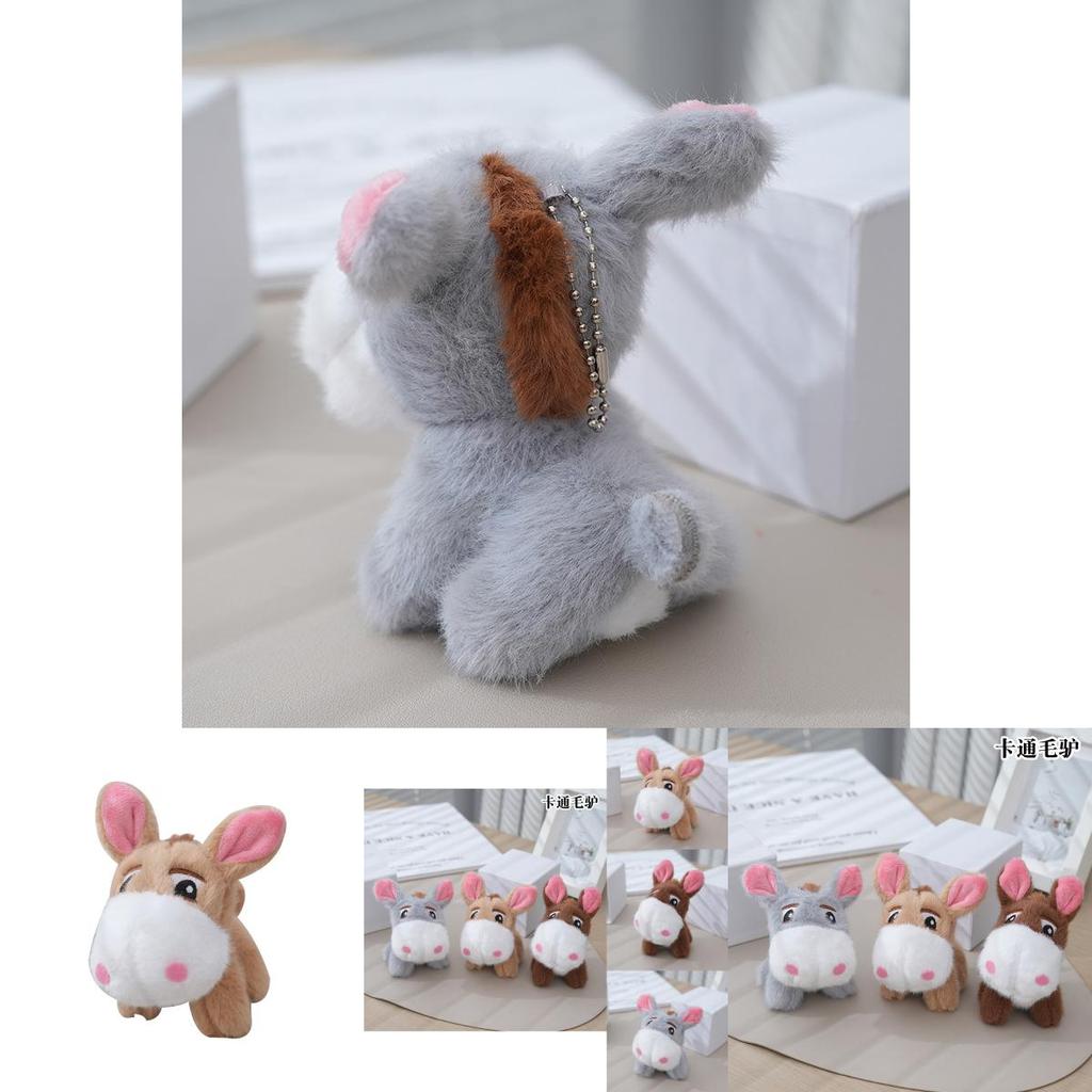 Charming Cartoon Plush Donkey Doll Keychain Custom Company Gift Fluffy Material 12cm