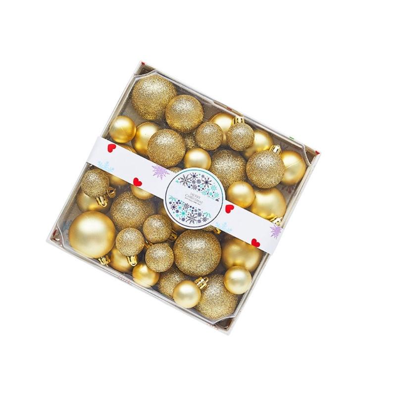 1 Box Shatterproof Decorations Balls Stylish Christmas Tree Round Shaped Balls Decor Home Creative Decoration Gifts