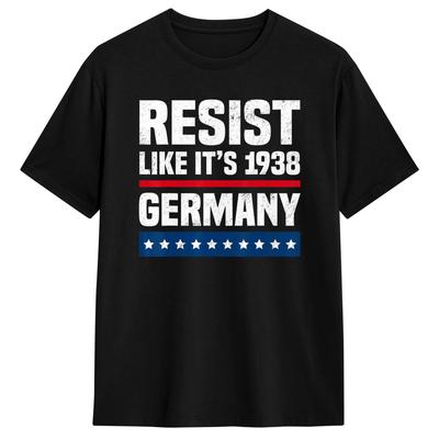 Resist Like It‘s 1938 Germany Vintage US Flag T Shirt Summer Vintage T-Shirts Cotton Harajuku T